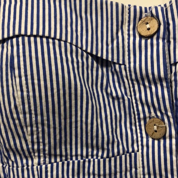 Anthropology Purple Snow dress woman’s medium m blue white pin stripe EUC - Picture 5 of 8